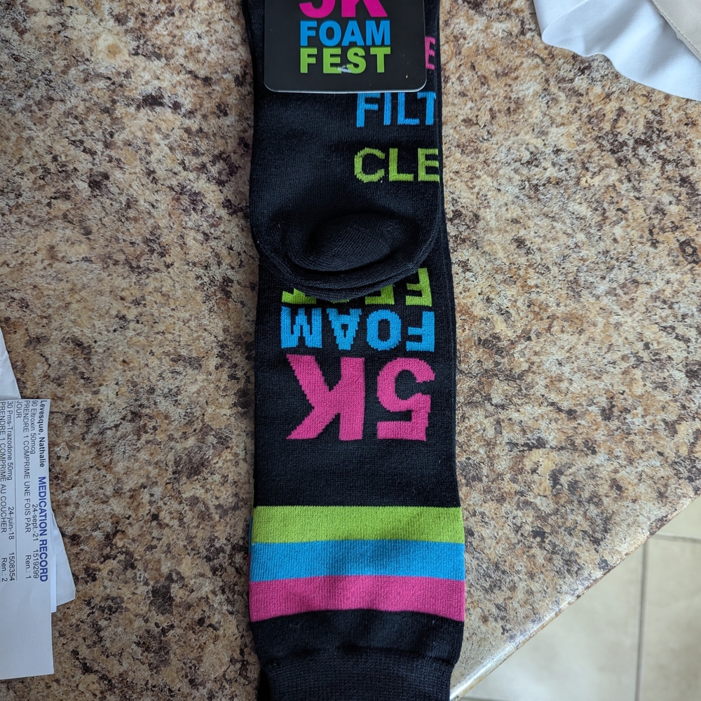 Black Socks with Multicolor Accents